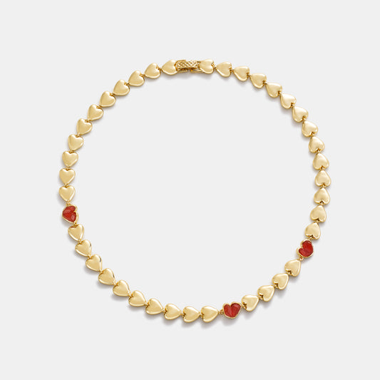 carnelian endless hearts necklace