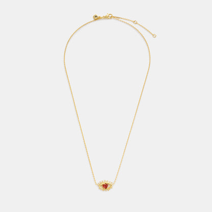 carnelian heart eyes pendant necklace