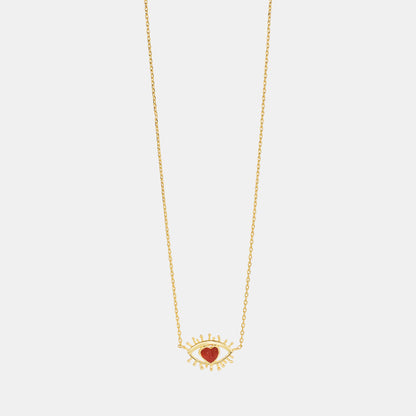 carnelian heart eyes pendant necklace