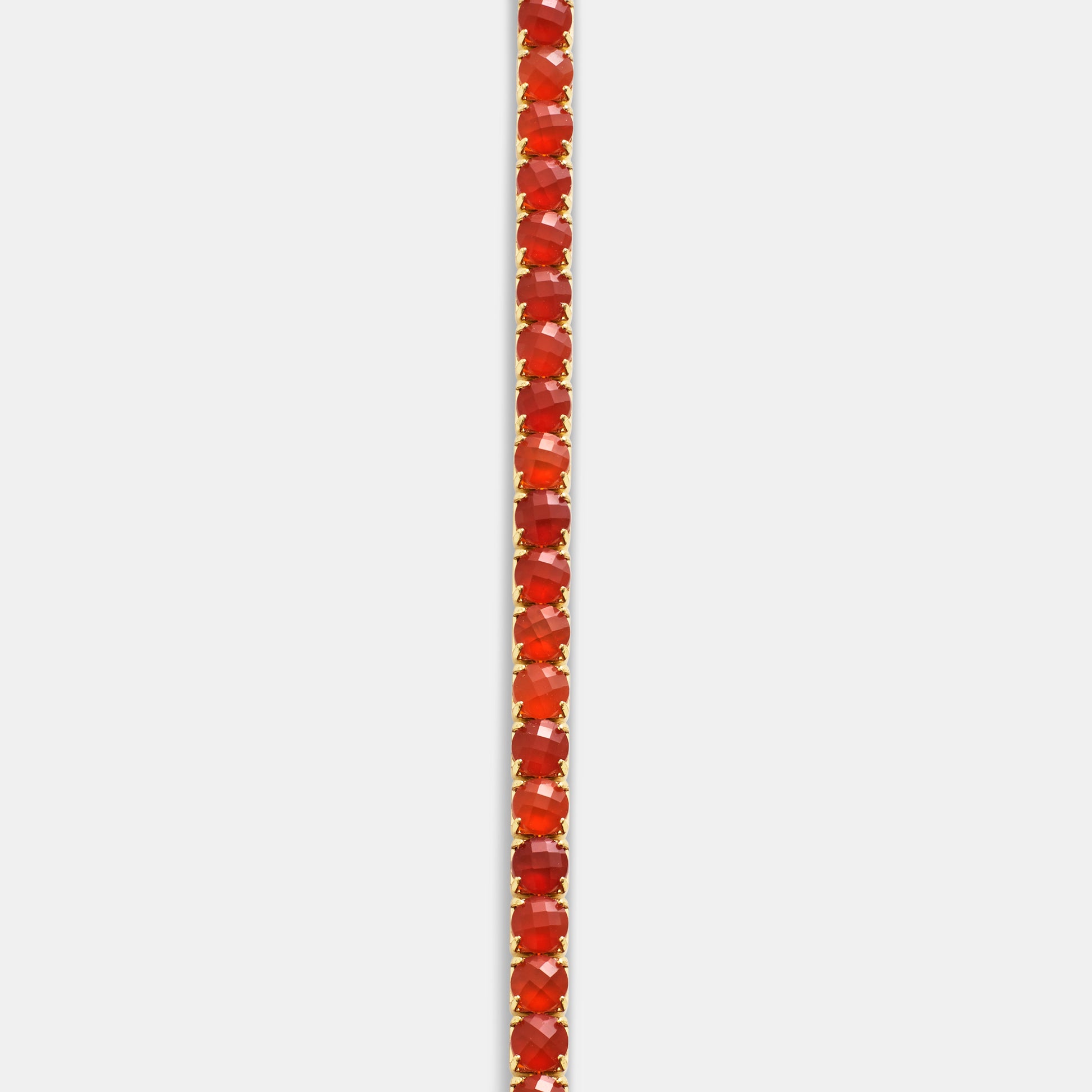 4mm carnelian tennis bracelet on white background