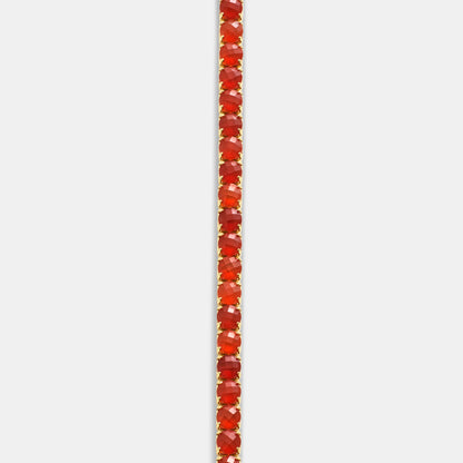 4mm carnelian tennis bracelet on white background