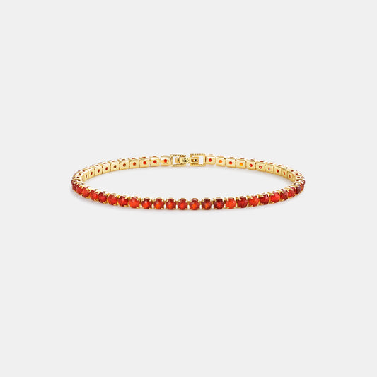 3mm carnelian tennis bracelet on white background