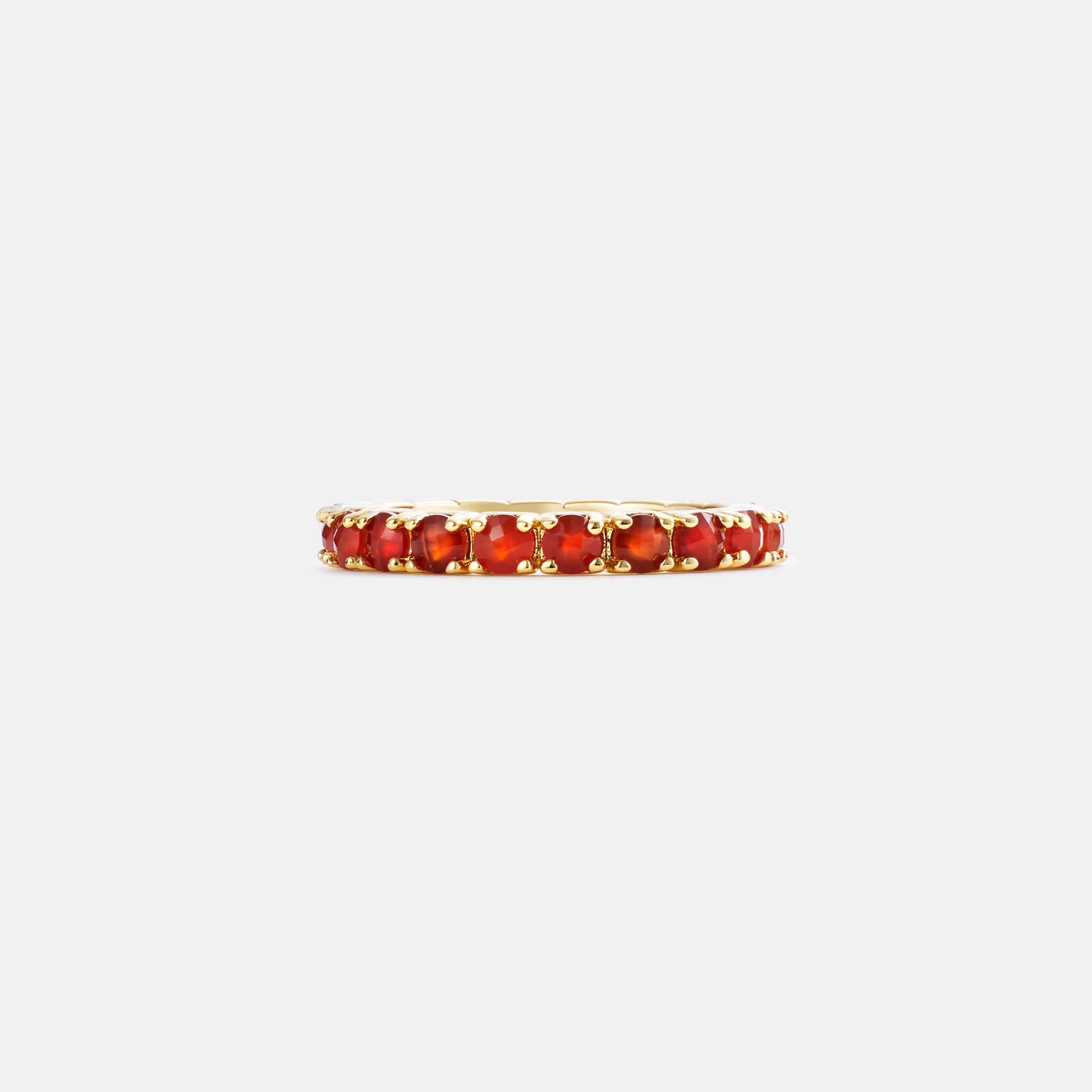 3mm carnelian eternity band ring