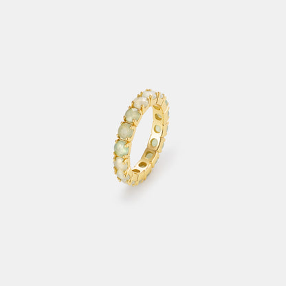 4mm aventurine eternity band ring on white background