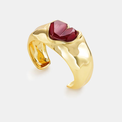carnelian heart statement cuff bracelet