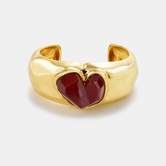 carnelian heart statement cuff bracelet