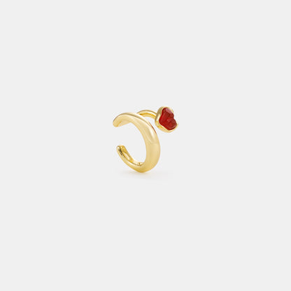 carnelian heart ear cuff