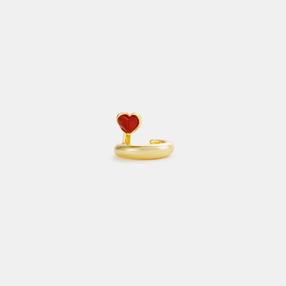 carnelian heart ear cuff