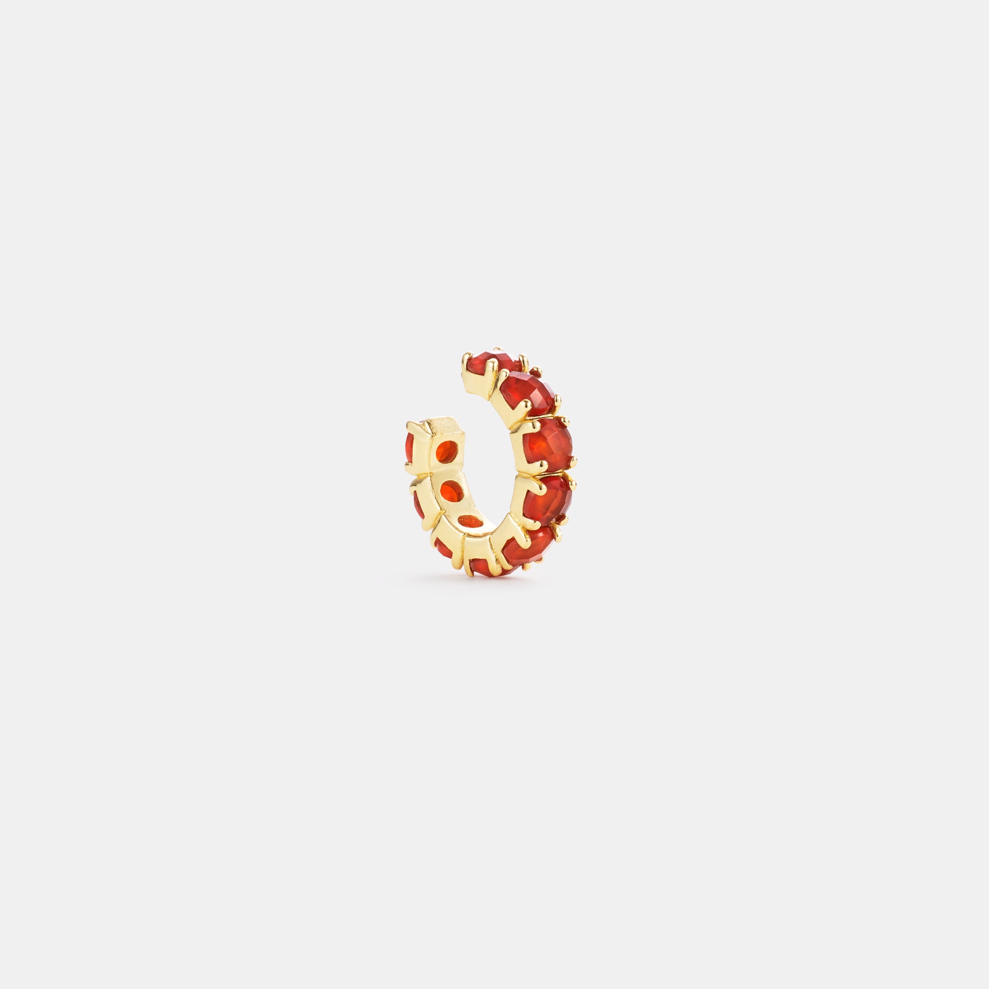 4mm carnelian ear cuff on white background