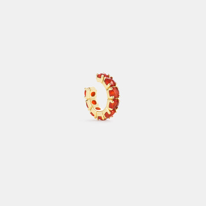 4mm carnelian ear cuff on white background