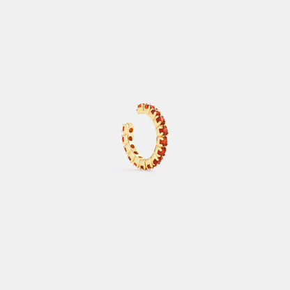 2mm carnelian ear cuff on white background