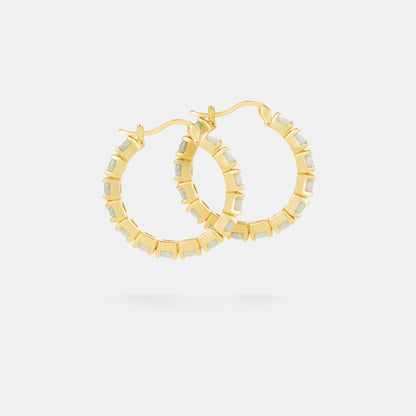 25mm aventurine hoop earrings