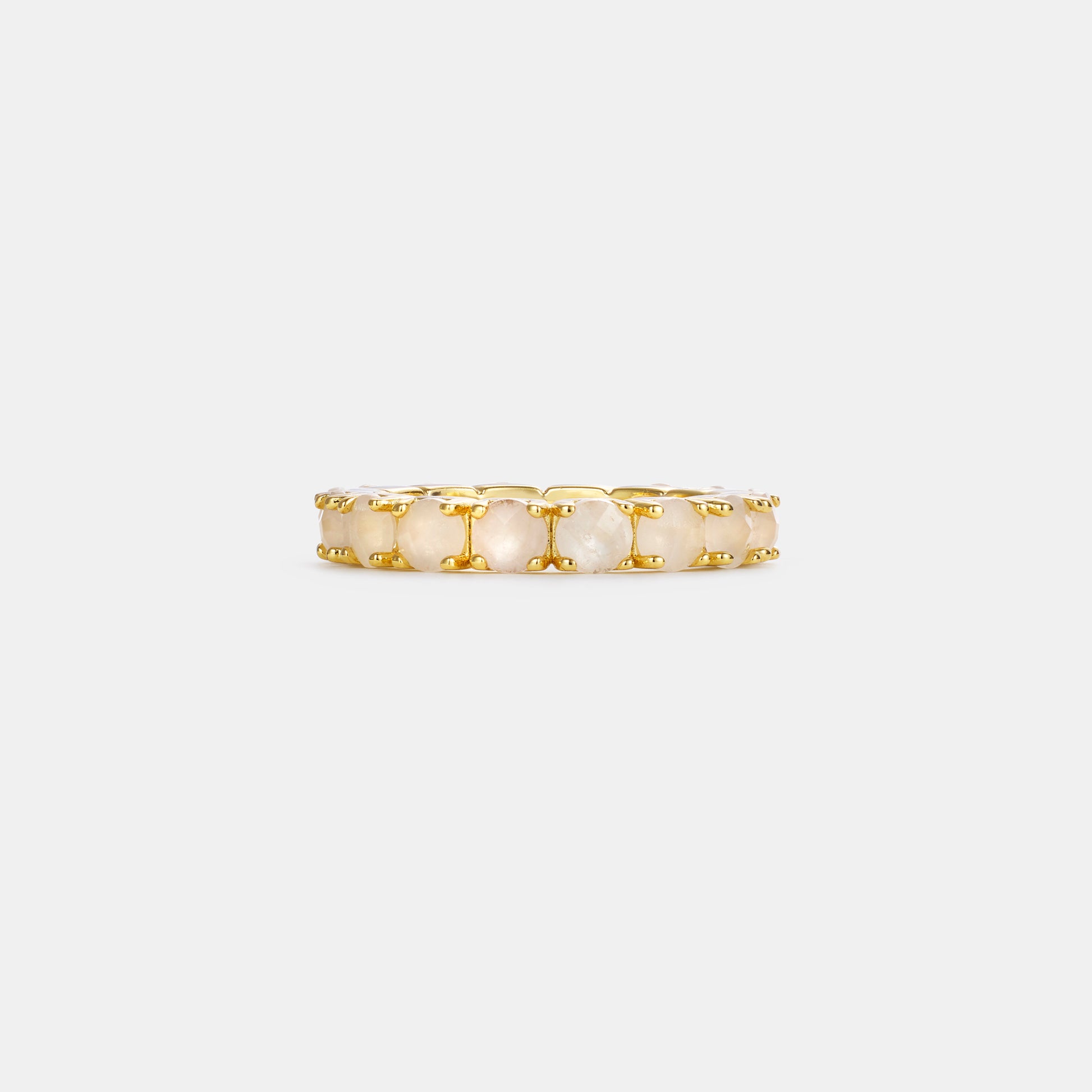 4mm rose quartz eternity band ring