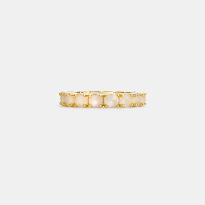 4mm rose quartz eternity band ring