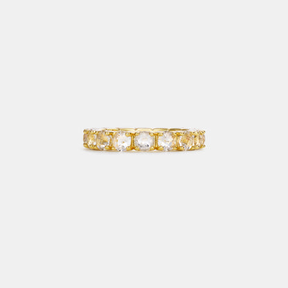 4mm crystal quartz eternity band ring