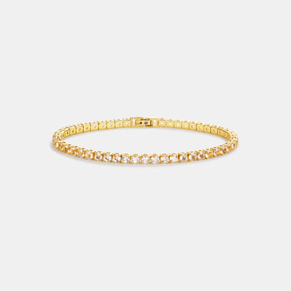 3mm crystal quartz tennis bracelet on white background