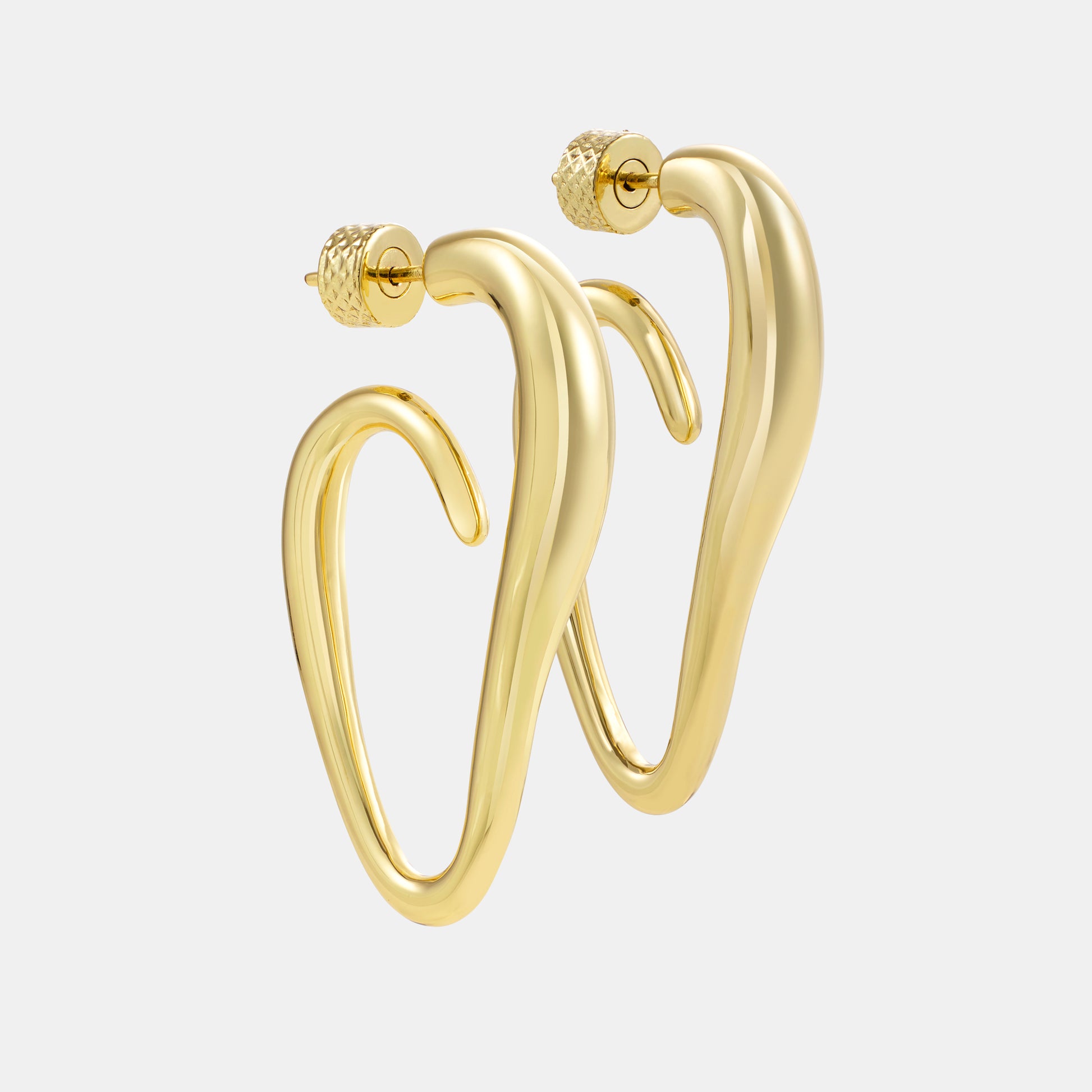 abstract heart hoop earrings
