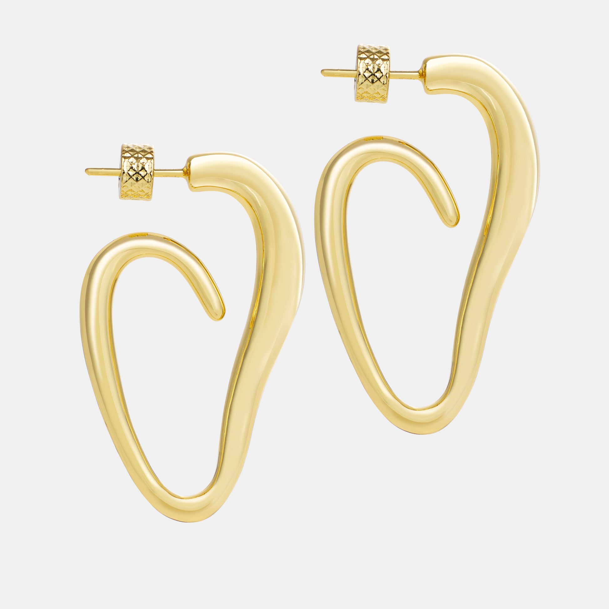 abstract heart hoop earrings