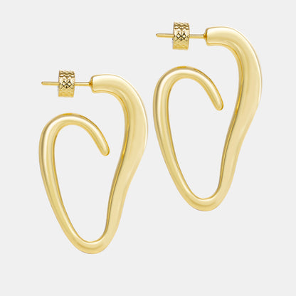 abstract heart hoop earrings