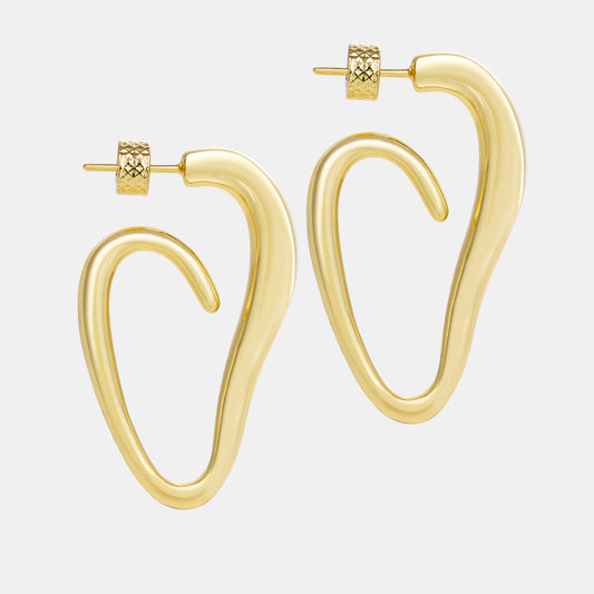 abstract heart hoop earrings