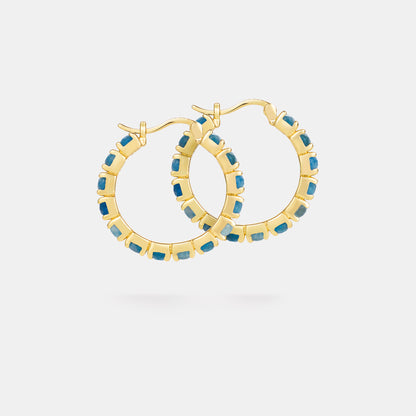 25mm apatite hoop earrings