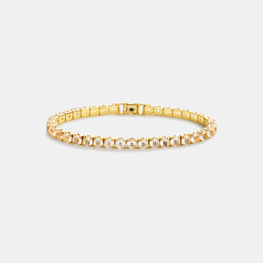 4mm crystal quartz tennis bracelet on white background