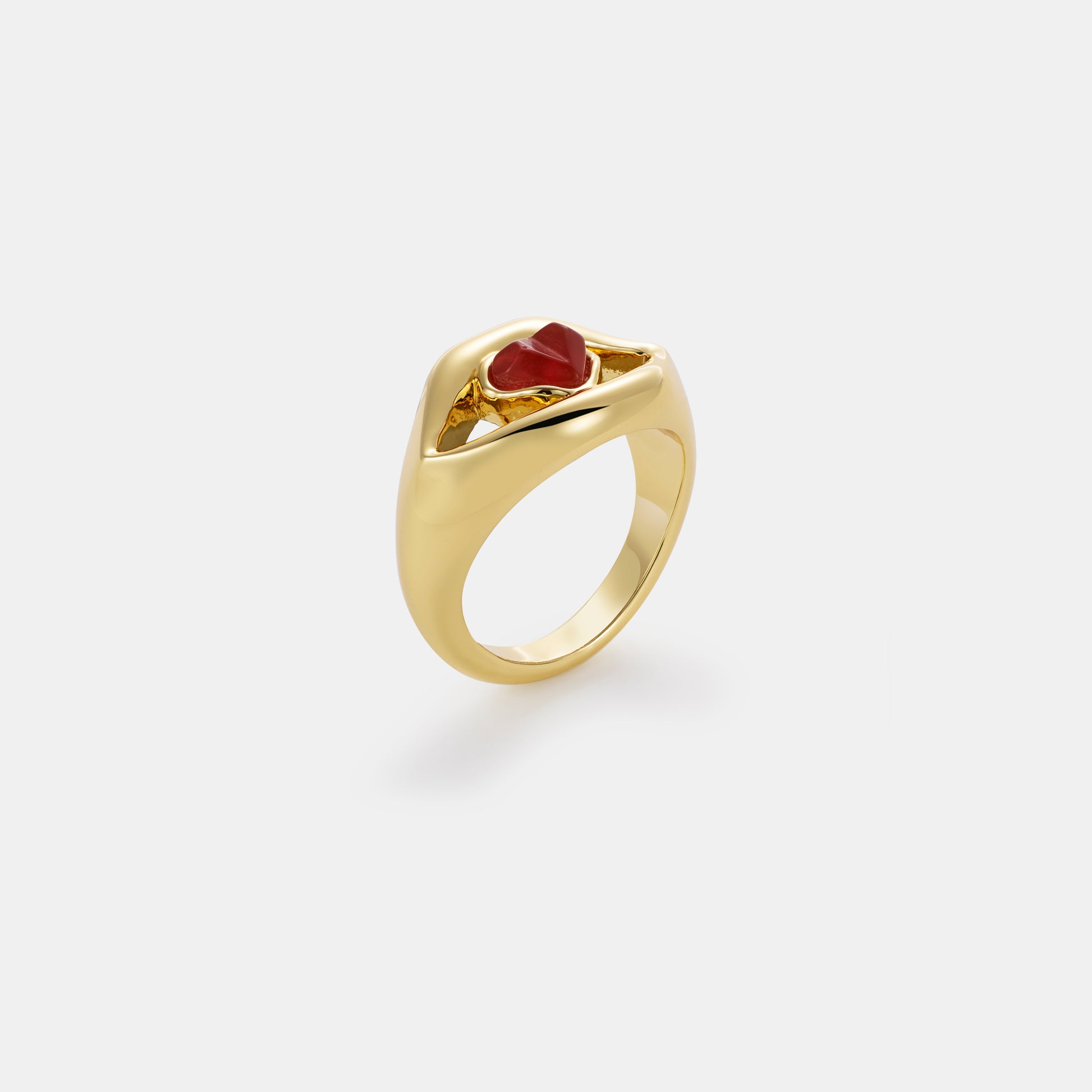 carnelian heart lips ring