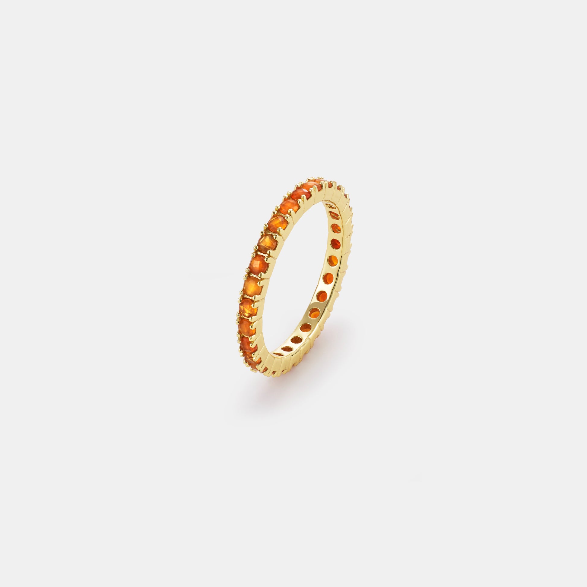 2mm carnelian eternity band ring