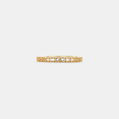 2mm crystal quartz eternity band ring