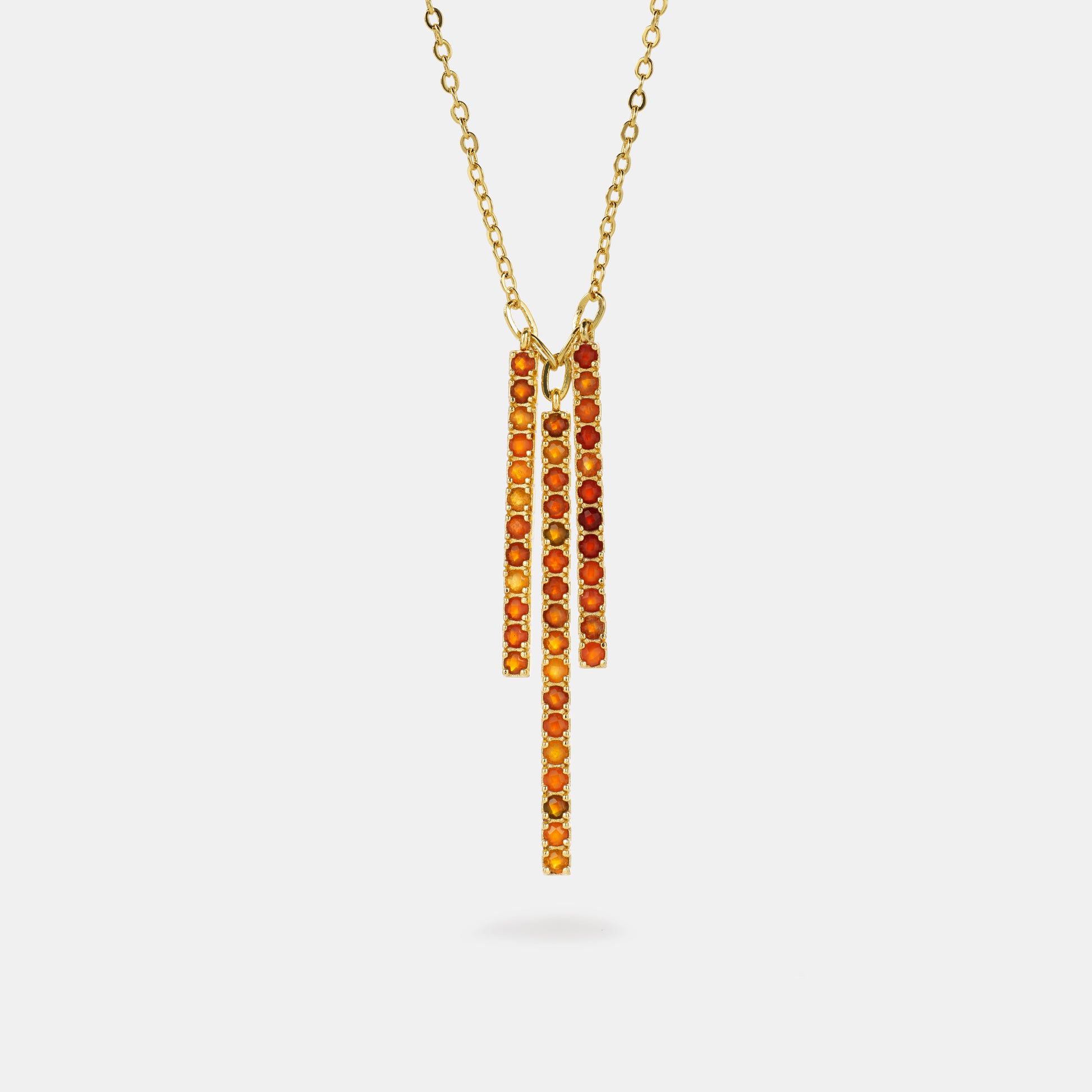 carnelian three bar necklace