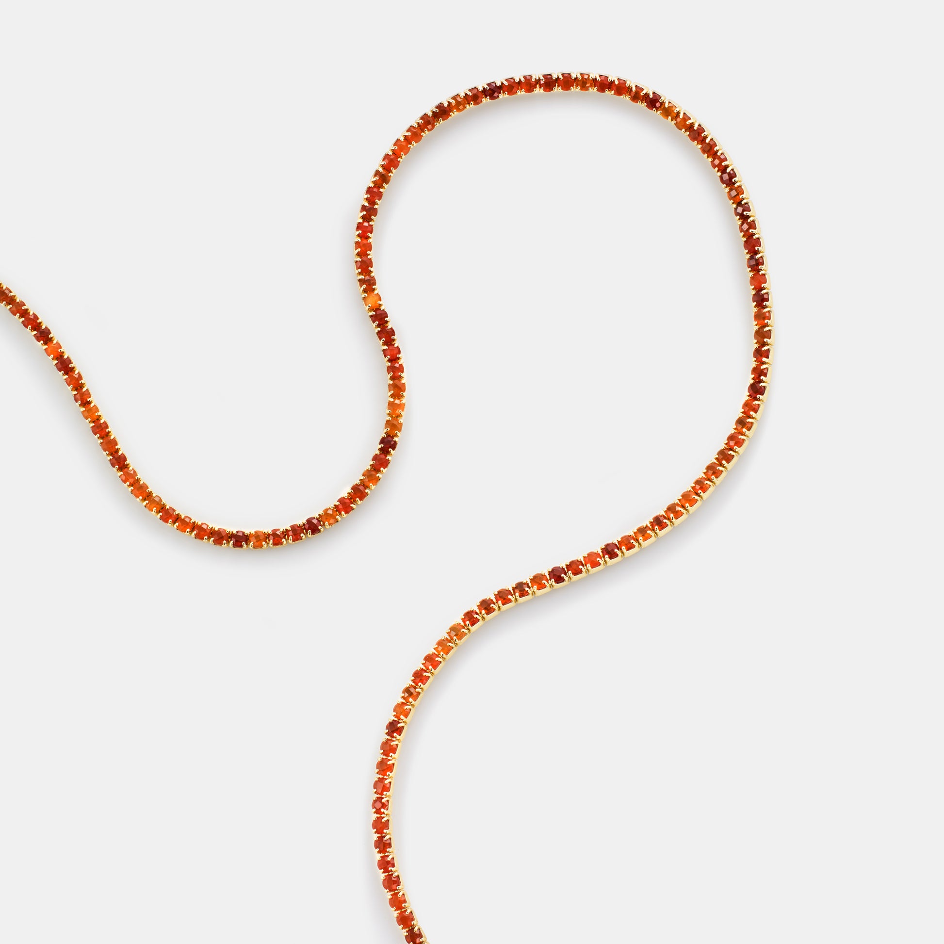 2mm carnelian tennis necklace