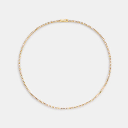 2mm crystal quartz tennis necklace on white background