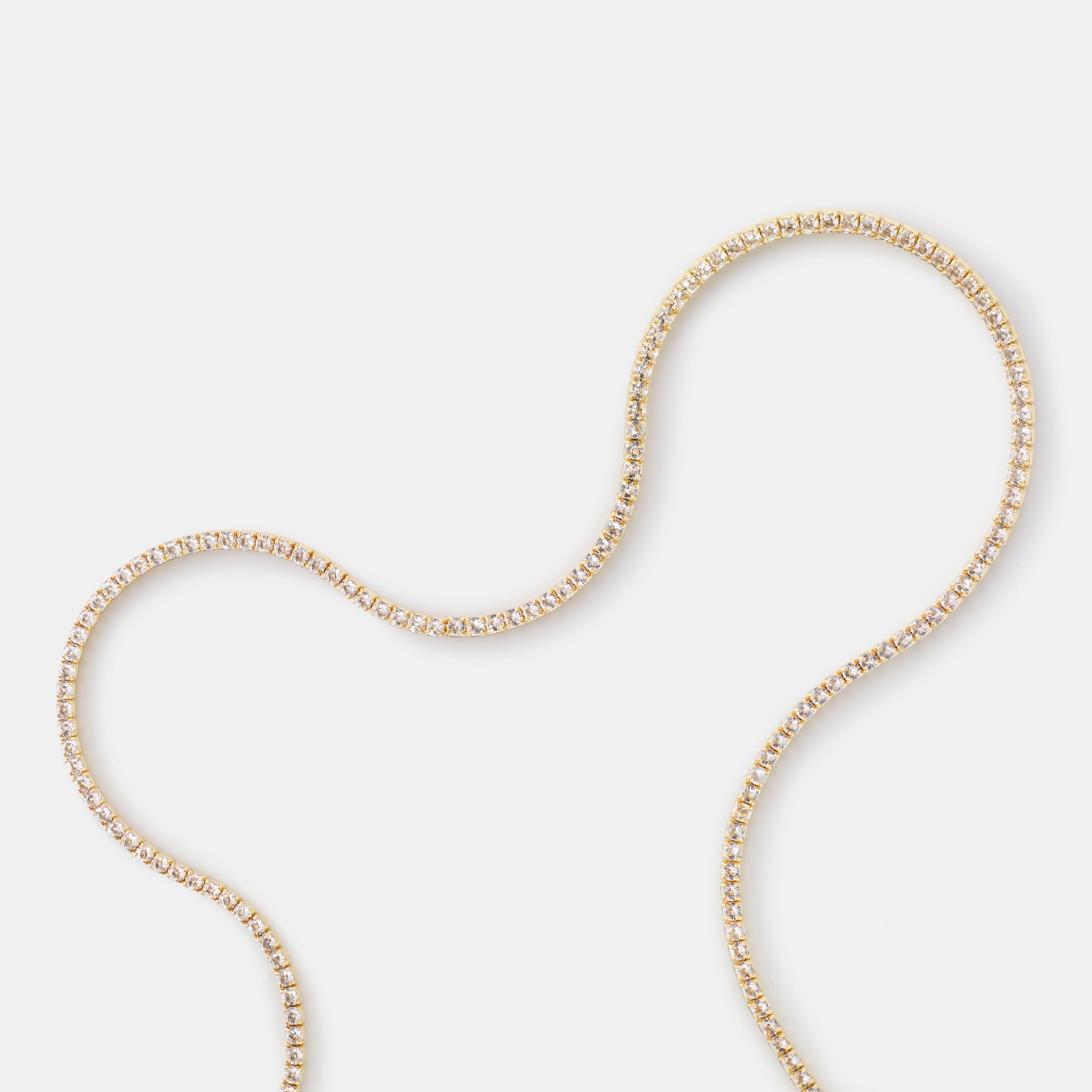 2mm crystal quartz tennis necklace