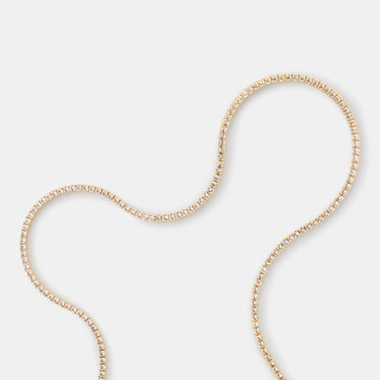 2mm crystal quartz tennis necklace