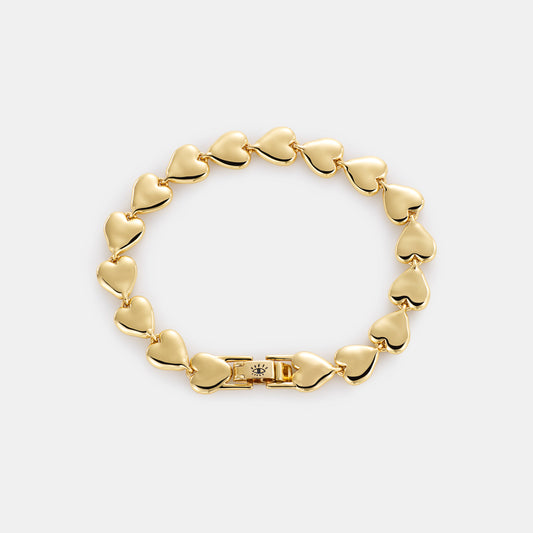 endless hearts bracelet on white background