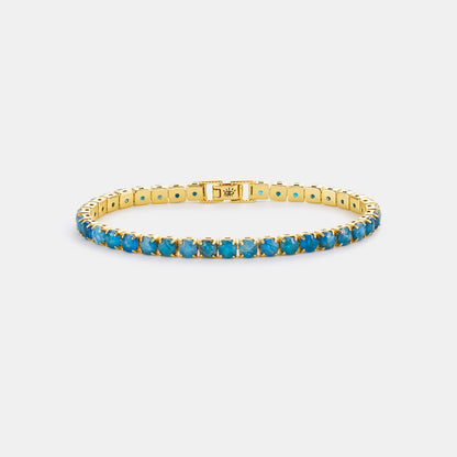 4mm apatite tennis bracelet on whote background