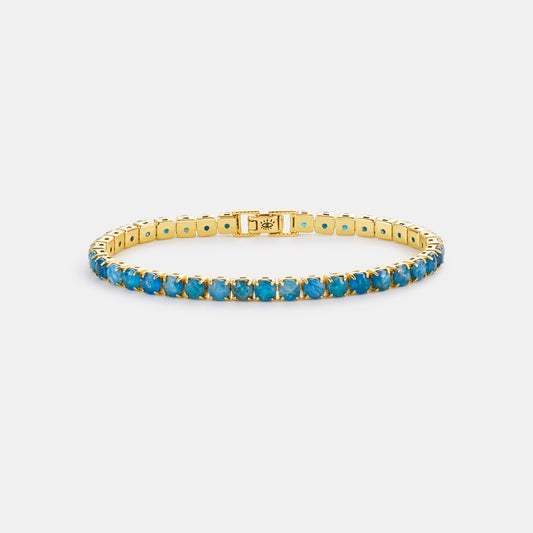 4mm apatite tennis bracelet on whote background