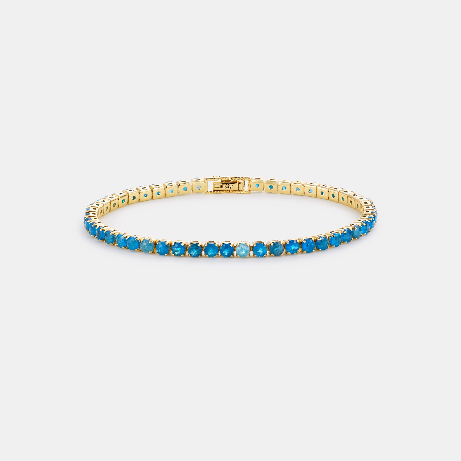 3mm apatite tennis bracelet on white background