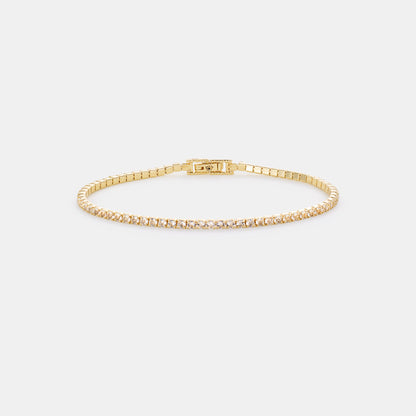 2mm crystal quartz tennis bracelet on white background