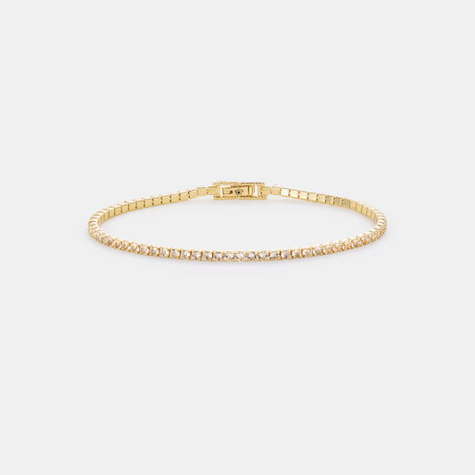 2mm crystal quartz tennis bracelet on white background