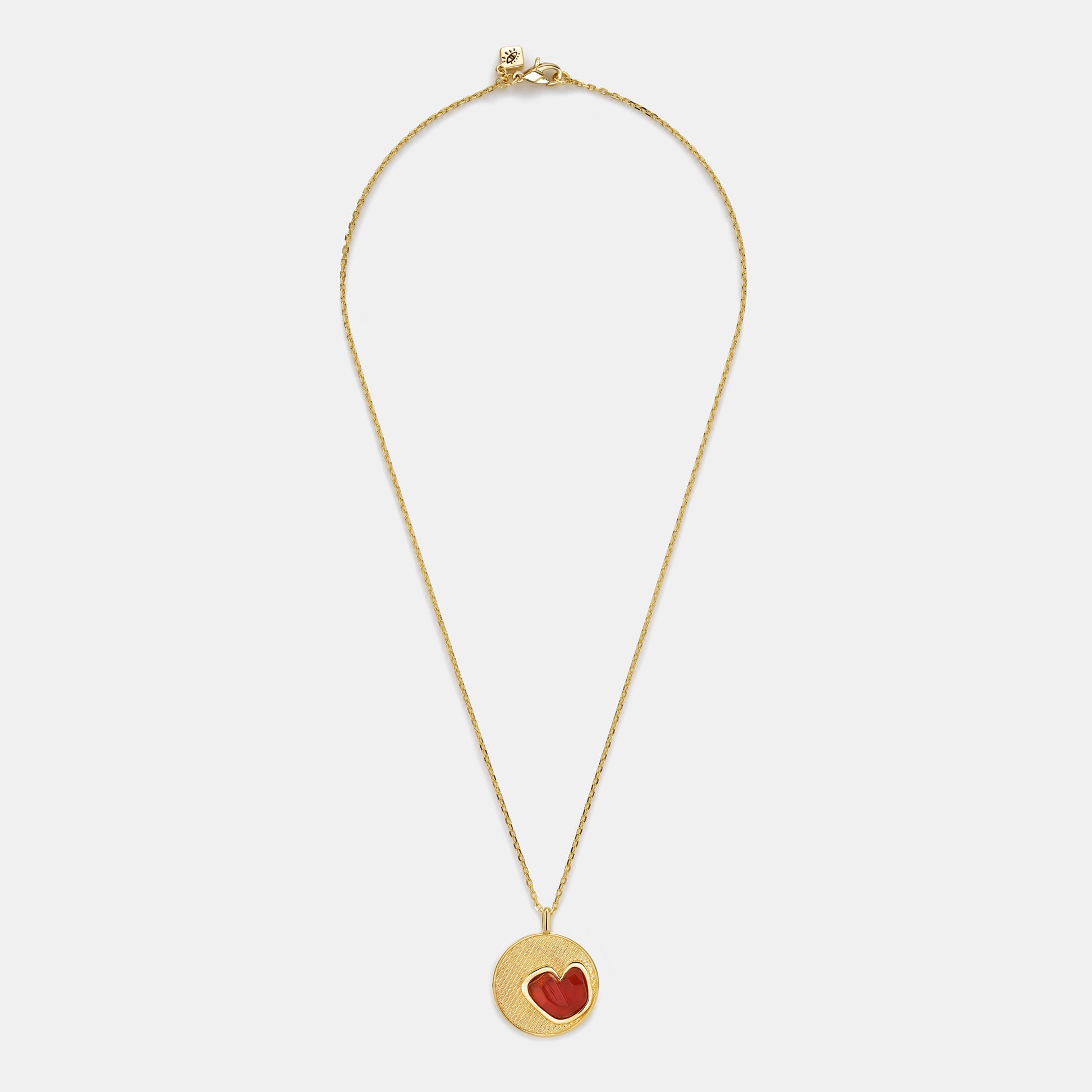 carnelian heart medallion necklace
