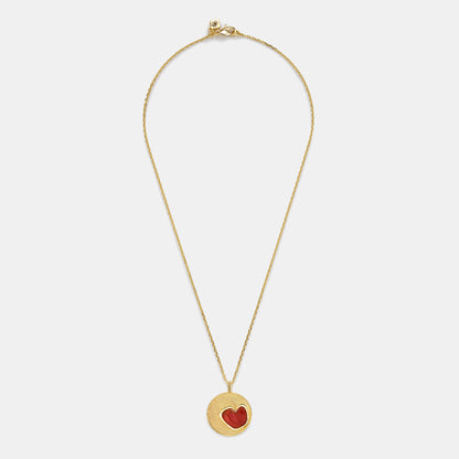 carnelian heart medallion necklace