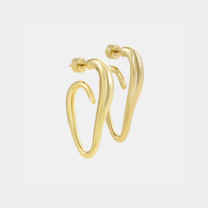 abstract heart hoop earrings