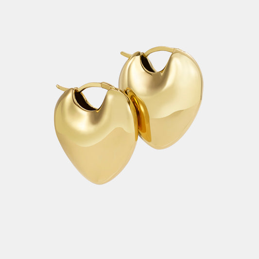 sculpted heart hoop earrings