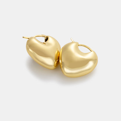 sculpted heart hoop earrings