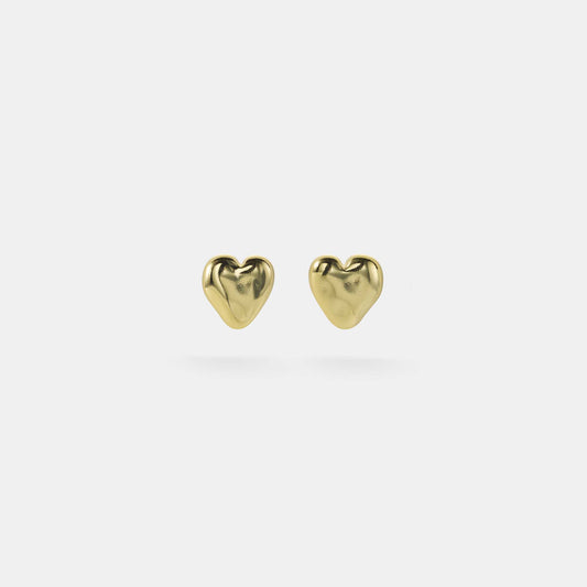 sculpted heart stud earrings